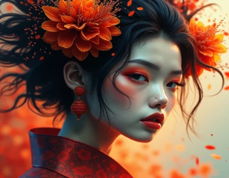 Kashito_Toto artwork blending traditional and digital techniques, showcasing vibrant colors and intricate patterns.