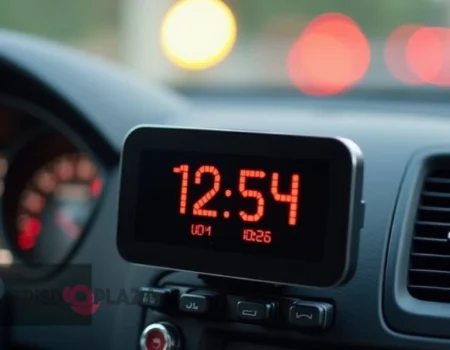 Baimoqi car digital clock manual displaying time and temperature on car dashboard